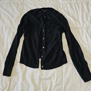 Banana Republic Black Stretch Cotton Button Down Cardigan